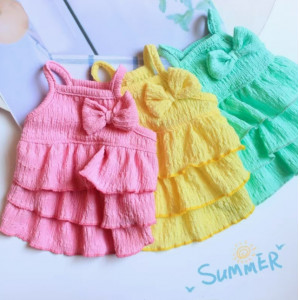 宠物衣服春夏薄款狗裙子泰迪比熊小型犬猫咪糖果色层次连衣裙