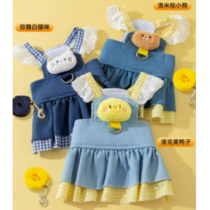 韩版狗狗衣服夏季薄款牵引绳狗绳子泰迪比熊小型犬宠物裙子可牵引