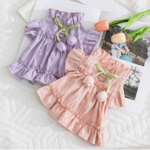 郁金香连衣裙小狗狗衣服春夏薄款小型幼犬比熊宠物比熊雪纳瑞裙子