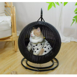 猫窝藤编猫咪四季通用猫屋别墅可拆洗家用猫笼狗窝猫床宠物用品